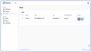 Team management page image for collaboration and productivity | Tracklo